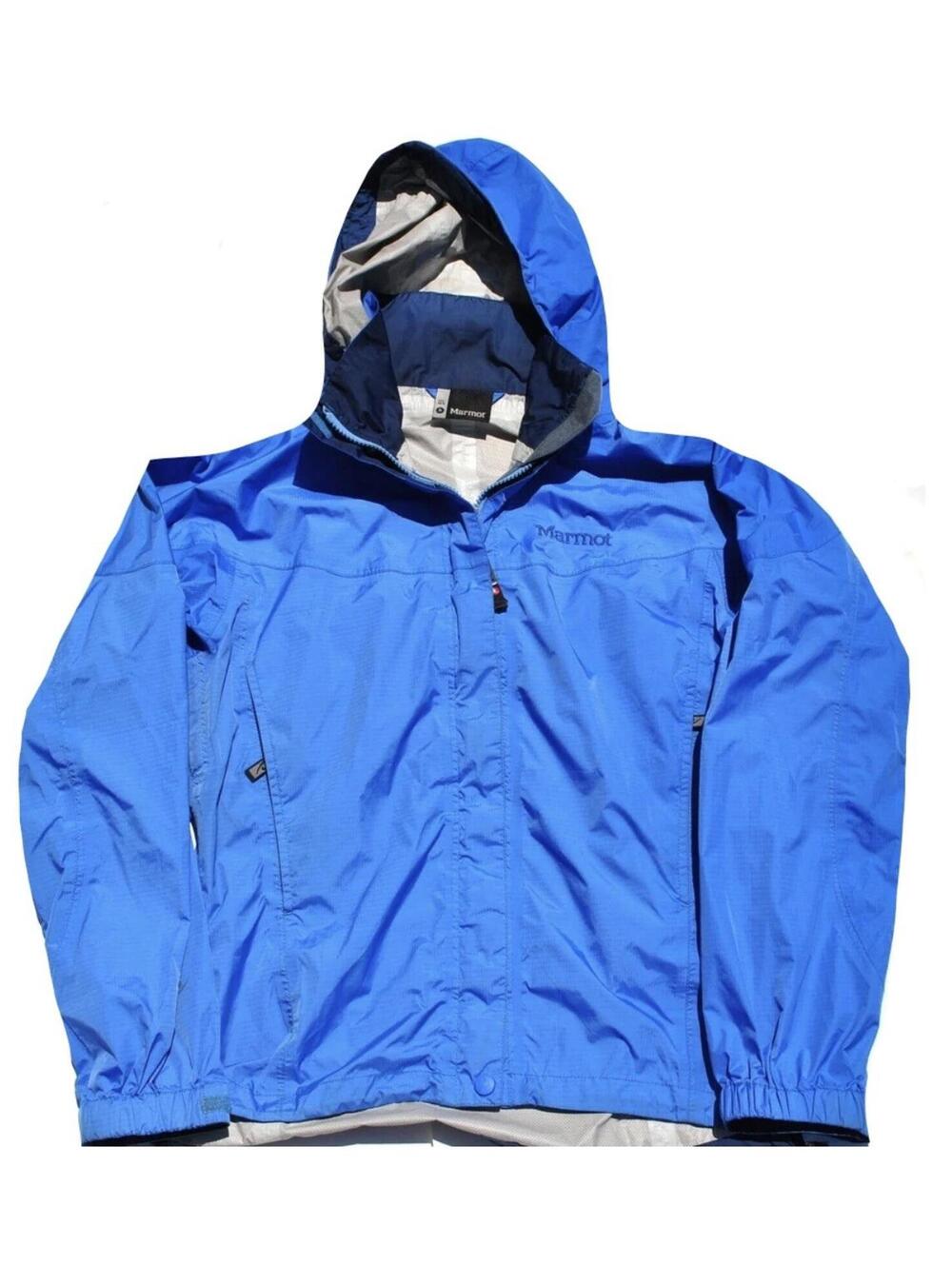 Vintage Women's Marmot Rain Full Zip Wind Blue Hood Jacket Size Small